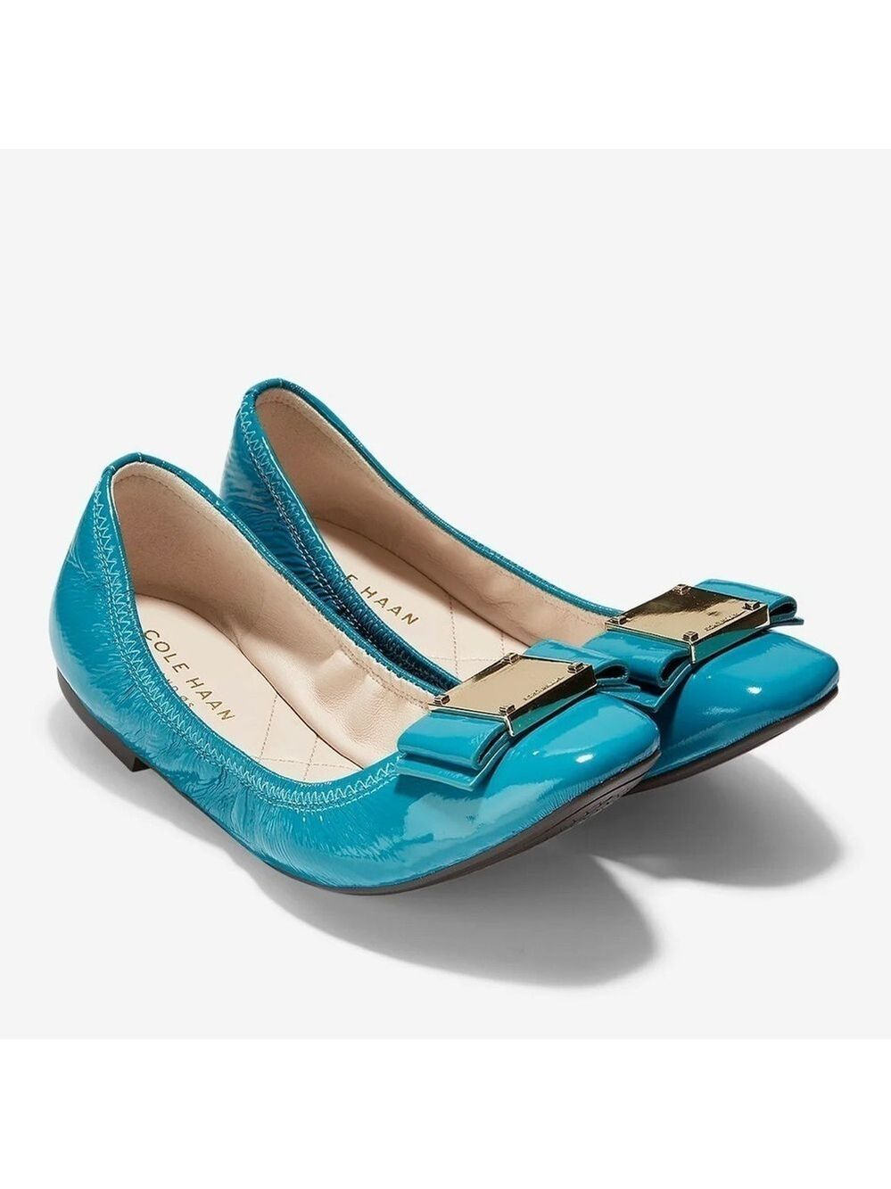 Cole Haan Tali Modern Bow Ballet Flat in Patent Leather with Bow